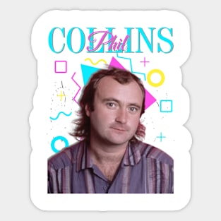 Phil Collins Retro 80s Design Sticker